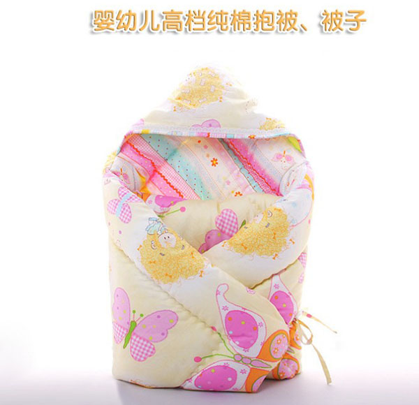 堡嬰寶花色全棉嬰兒抱被