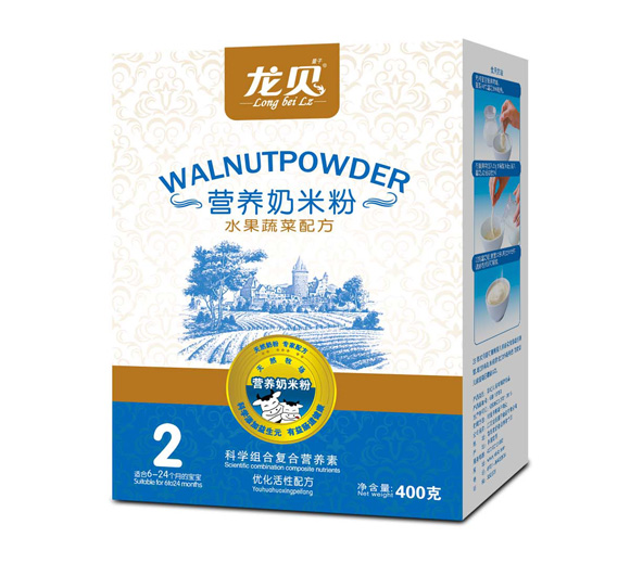 龍貝水果蔬菜奶米粉2段