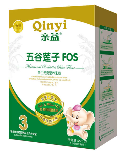 親益盒裝益生元五谷蓮子奶營(yíng)養(yǎng)米粉3段