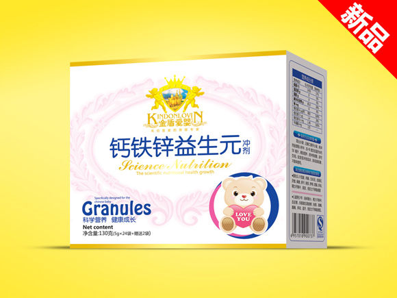 金盾愛(ài)嬰鈣鐵鋅益生元沖劑