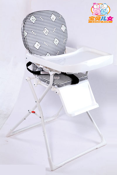 寶貝兒女豪華餐椅-黑白色