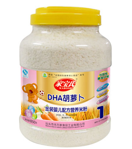 家寶氏DHA胡蘿卜營(yíng)養(yǎng)米粉1段桶裝