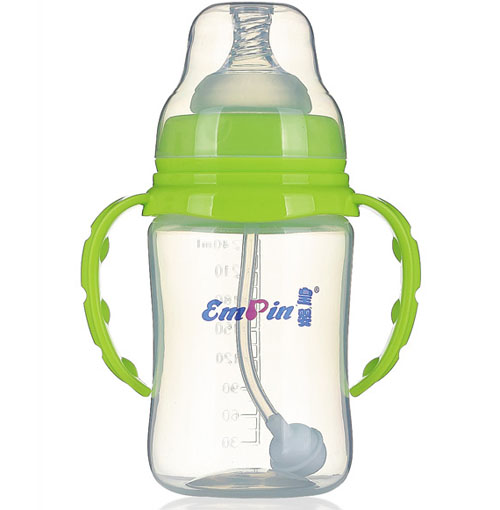 皇嬰寬口PP調弧自動小奶瓶240m綠色