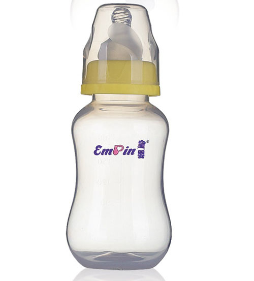 皇嬰標口PP圓弧小奶瓶180ml黃色
