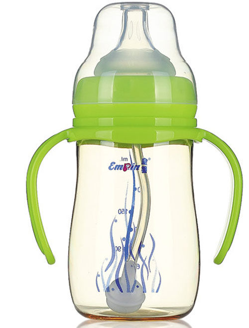 皇嬰PPSU寬口圓弧自動奶瓶210ml綠色