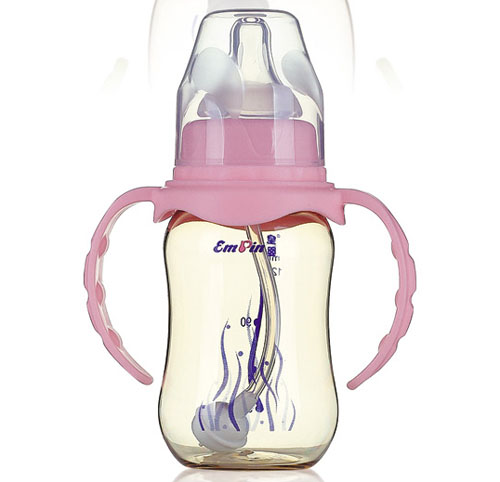 皇嬰PPSU標口圓弧自動奶瓶120ml粉色