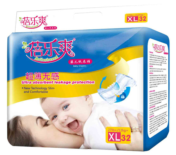 蓓樂爽超薄無感嬰兒紙尿褲XL碼32片
