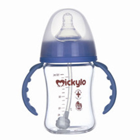 米奇樂晶鉆玻璃寬口自動(dòng)奶瓶150ml