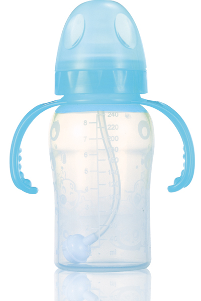 媽媽易300毫升全自動雙柄寬口硅膠奶瓶(pp包裝)藍色