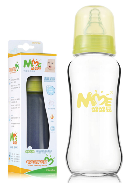 媽媽易240毫升葫蘆玻璃奶瓶