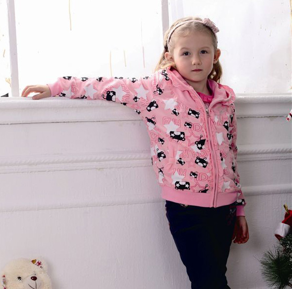 吉象貝兒女童時尚印花外套