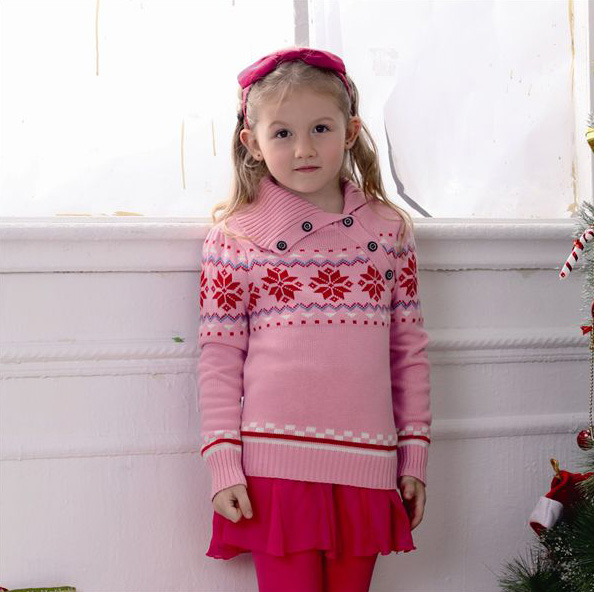 吉象貝兒女童時尚針織套裝