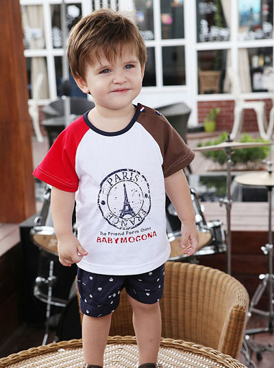 摩可拿新款時尚夏季男童套裝