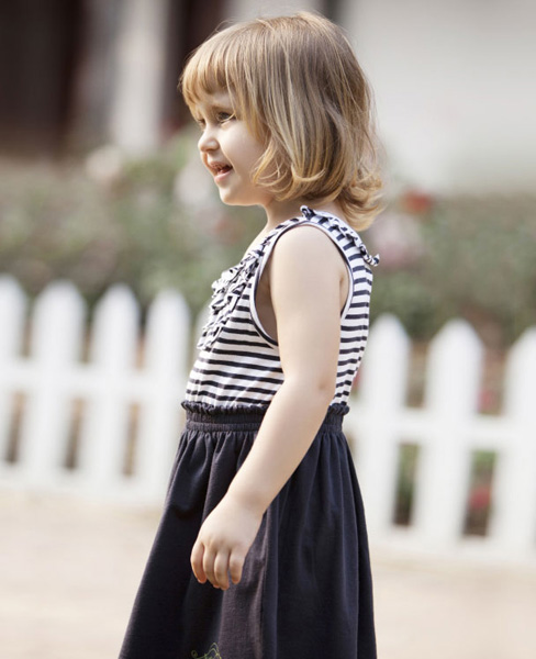 哇喔哇喔針織拼色背心裙