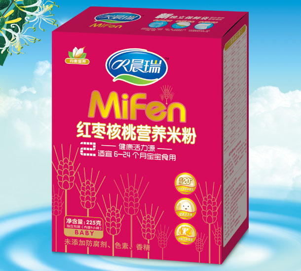 晨瑞紅棗核桃營養(yǎng)米粉2段