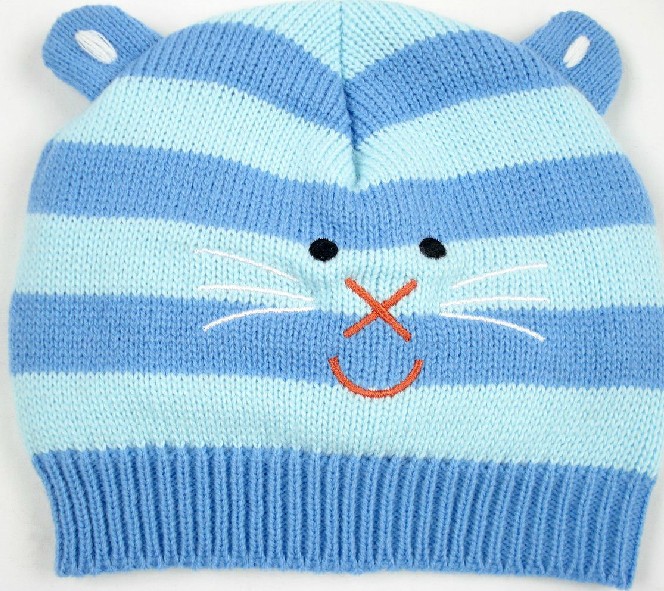 幼之戀卡通動物幼兒帽藍(lán)色