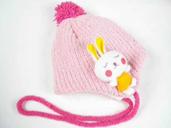 幼之戀可愛卡通護(hù)耳帽淺粉