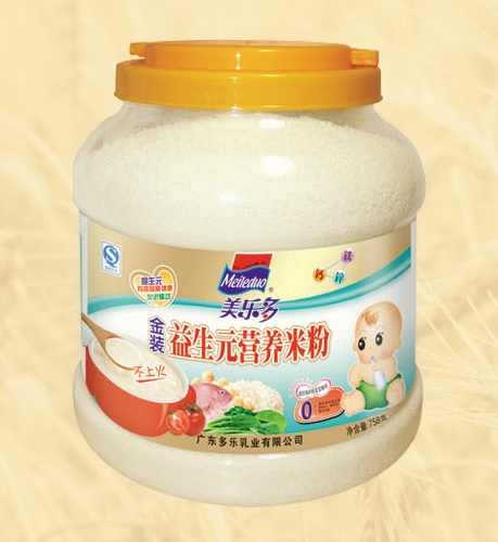 美多樂罐裝益生元營養(yǎng)米粉0段