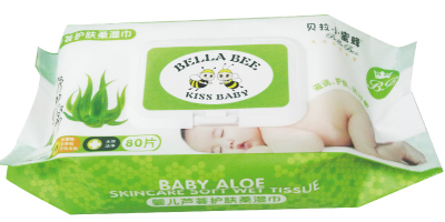 貝拉小蜜蜂嬰兒蘆薈護(hù)膚柔濕巾