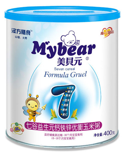 美貝元七谷益生元鈣鐵鋅優(yōu)衡玉米粥