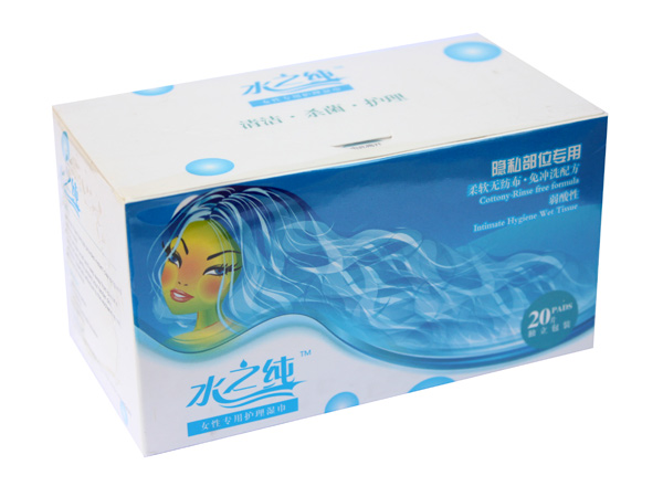 水之純隱私部位專(zhuān)用盒裝濕巾