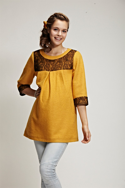 添茜黃色半袖孕婦服