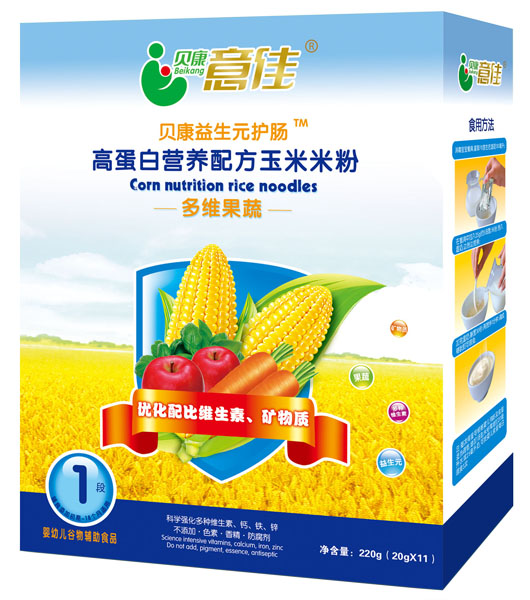 貝康意佳多維果蔬高蛋白營(yíng)養(yǎng)配方玉米米粉1段
