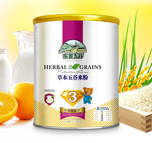 東鑫五谷鐵鋅鈣草本五谷米粉3段