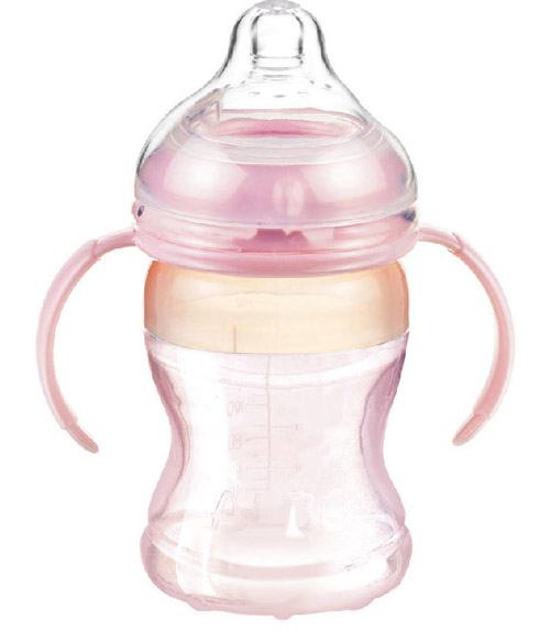 愛(ài)樂(lè)寶仿母乳硅膠奶瓶180ml粉色