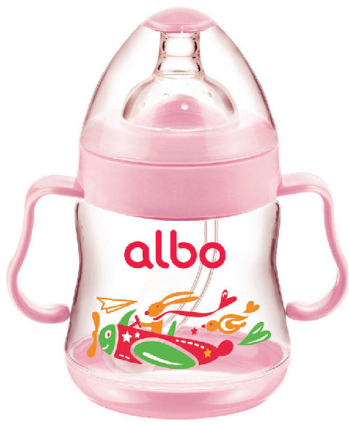 愛樂寶PP圓弧自動(dòng)奶瓶210ml粉色