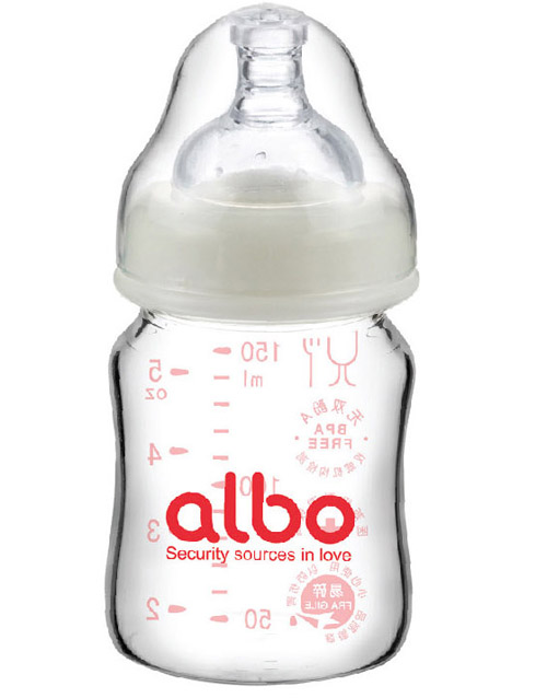 愛(ài)樂(lè)寶寬口初生玻璃奶瓶150ml