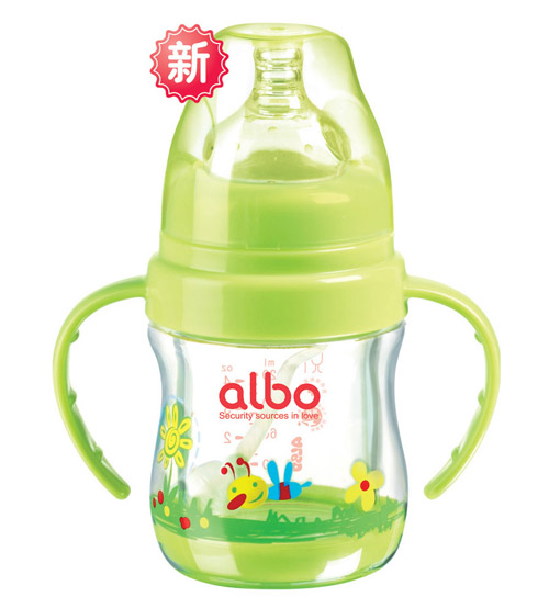 愛樂寶安全自動玻璃奶瓶綠色120ml