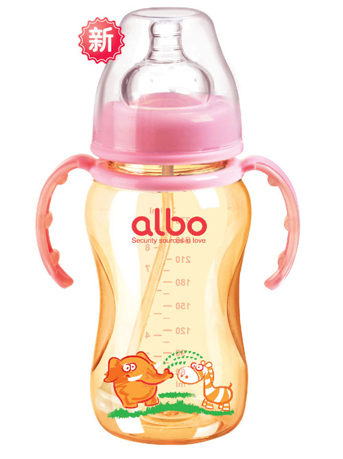 愛樂寶PPSU寬口自動奶瓶粉色300ml