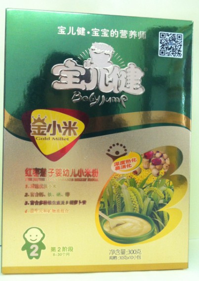 寶兒健金小米紅棗蓮子嬰幼兒小米粉2段盒裝