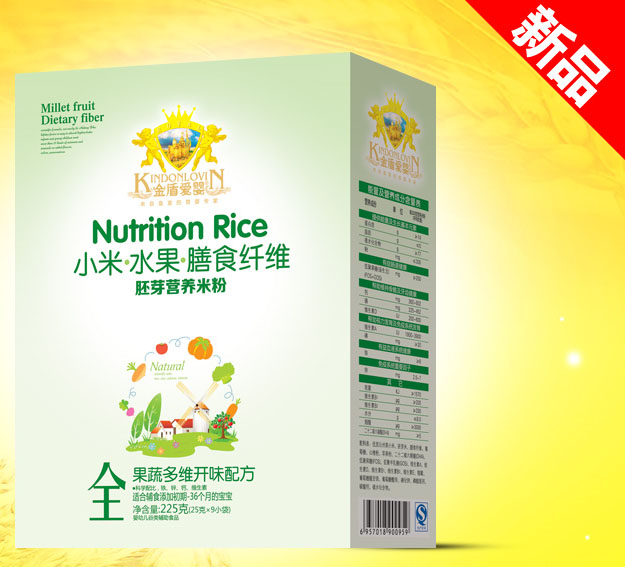 金盾愛(ài)嬰果蔬多維開(kāi)味配方小米米粉225g