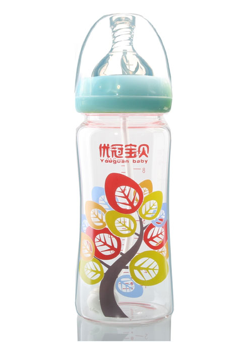 優(yōu)冠寶貝金鉆玻璃奶瓶 260ml藍色