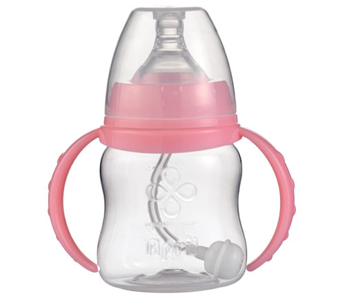愛普麗寬口弧形PP奶瓶120ml粉色