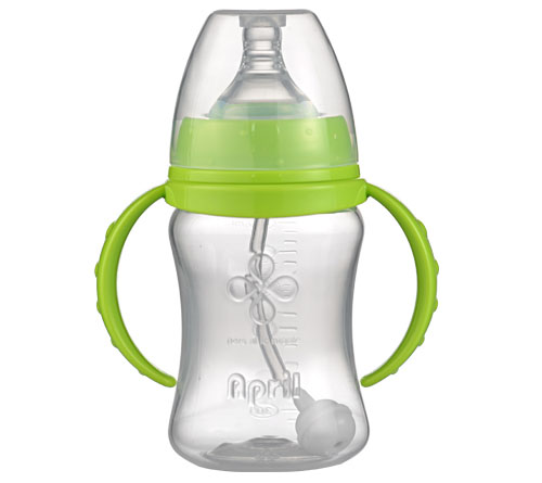愛普麗寬口弧形PP奶瓶180ml綠色