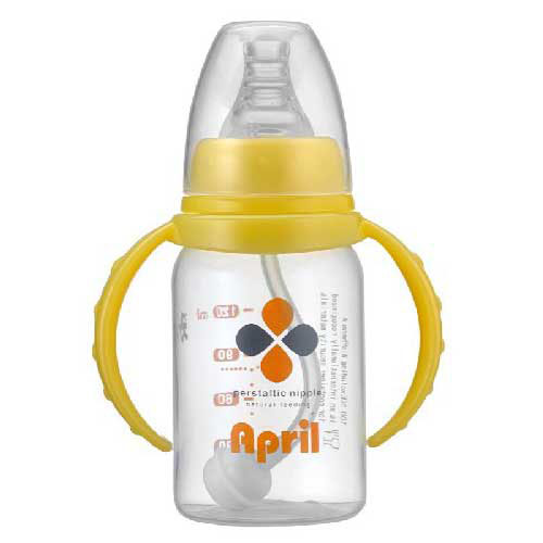 愛普麗標口直身奶瓶120ml黃色
