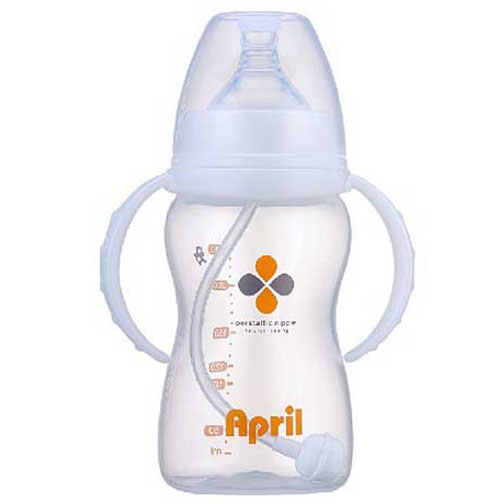 愛(ài)普麗寬口弧形奶瓶240ml白色