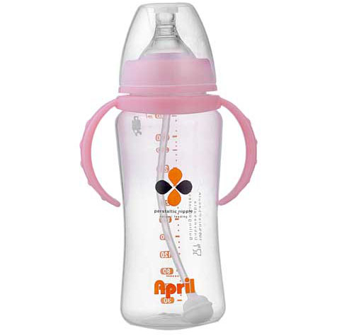 愛普麗寬口弧形奶瓶360ml粉色