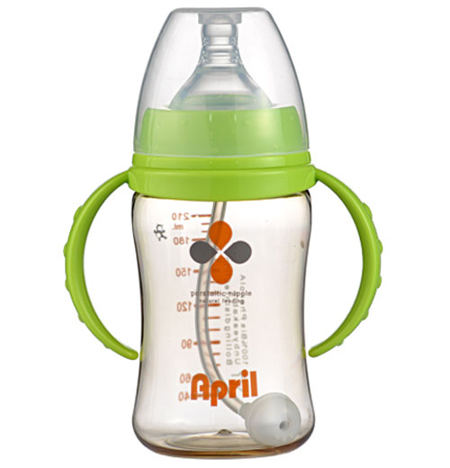 愛普麗PPSU寬口弧形奶瓶210ml綠色