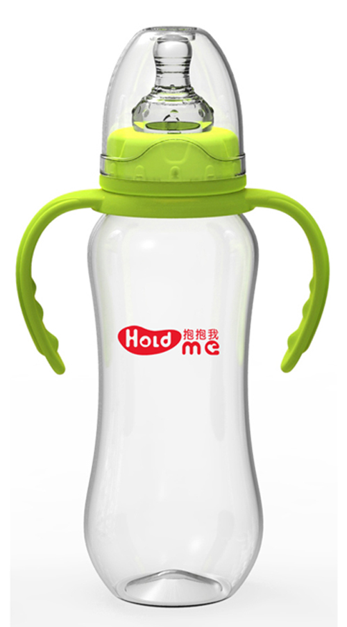 抱抱我標口徑300ml葫蘆形帶柄自動PP奶瓶