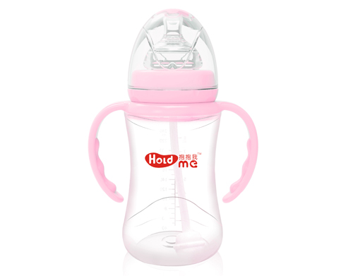 抱抱我寬口徑300ml花形帶柄自動PP奶瓶
