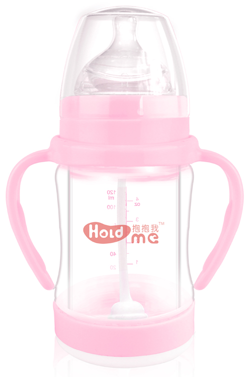 抱抱我寬口徑150ml高硼硅兩用防爆玻璃奶瓶