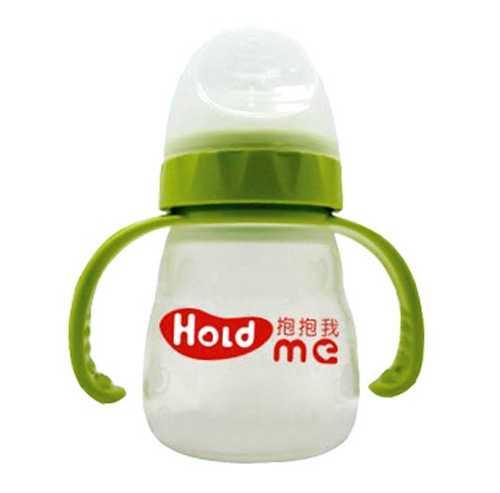 抱抱我寬口徑葫蘆形液體硅膠帶柄自動奶瓶