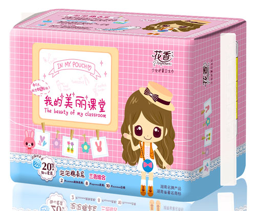 花香泡泡棉表層少女護翼衛(wèi)生巾20片
