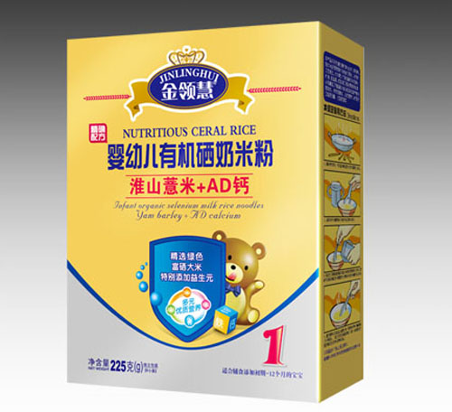 金領慧淮山薏米+AD鈣嬰幼兒有機硒米粉1段盒裝