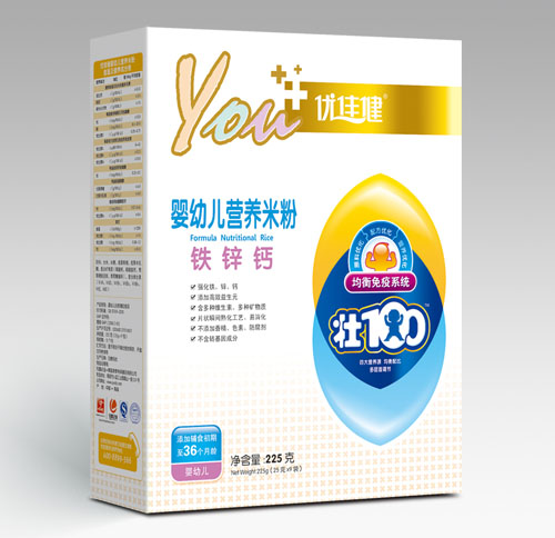 優(yōu)佳健鐵鋅鈣嬰幼兒營養(yǎng)米粉盒裝