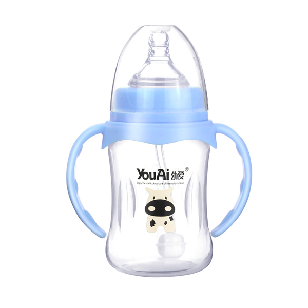 幼愛PP寬口帶柄自動吸優(yōu)品奶瓶210ml